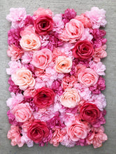 Load image into Gallery viewer, Pink Lover Flower Wall 3D Artificial Flower Panel Home Shop Party Holiday Wall Decor Photo Backdrop Setting Floral Wall Arrangement
