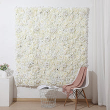 Load image into Gallery viewer, Cream White Flower Wall 3D Artificial Flower Panel Home Shop Party Holiday Wall Decor Photography Background Backdrop Setting Floral Wall
